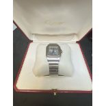 CARTIER SANTOS 1564 STAINLESS STEEL WATCH WITH BOX