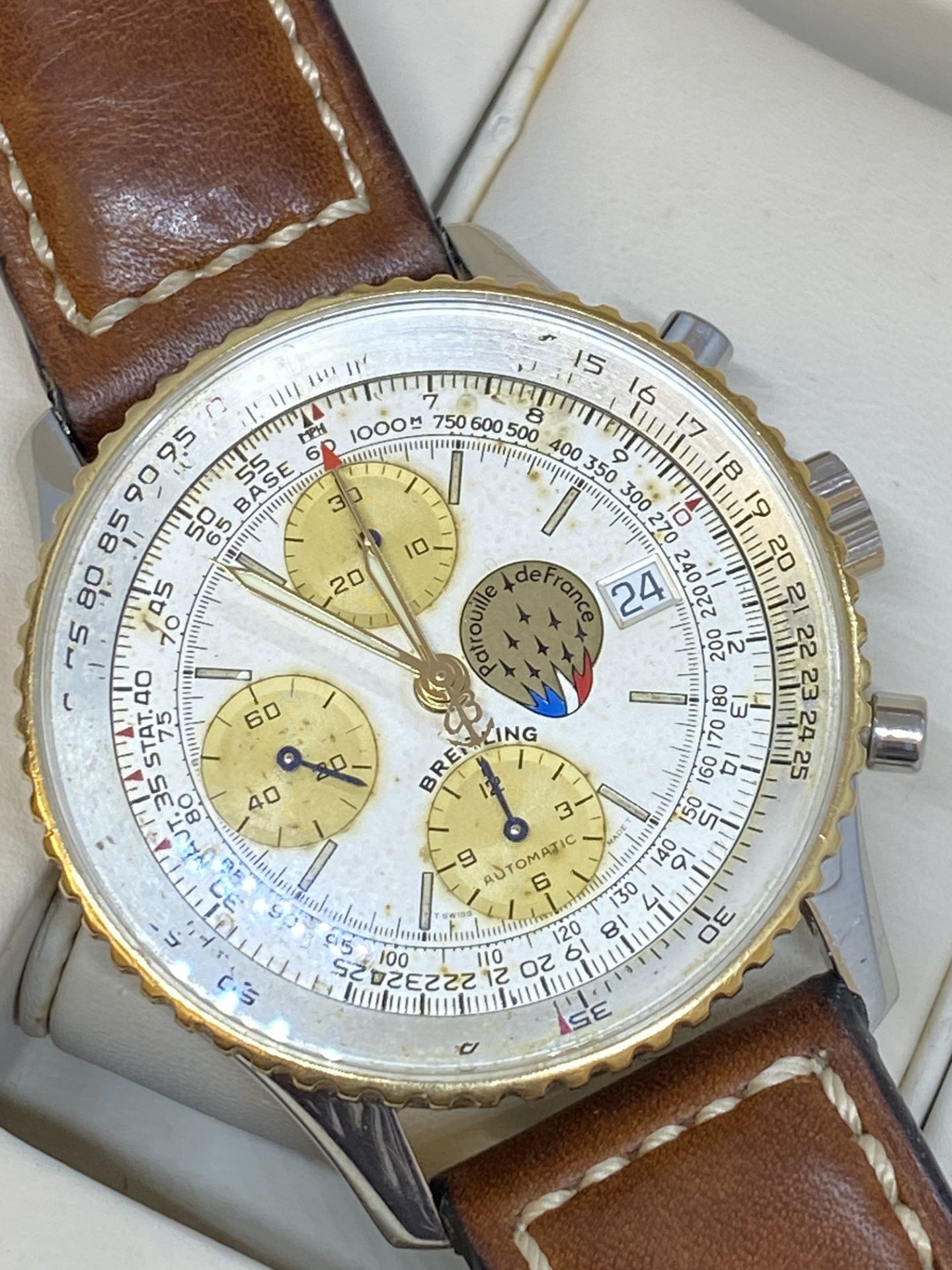 BREITLING CHRONO WATCH GOLD & STEEL NAVITIMER WATCH - Image 3 of 11