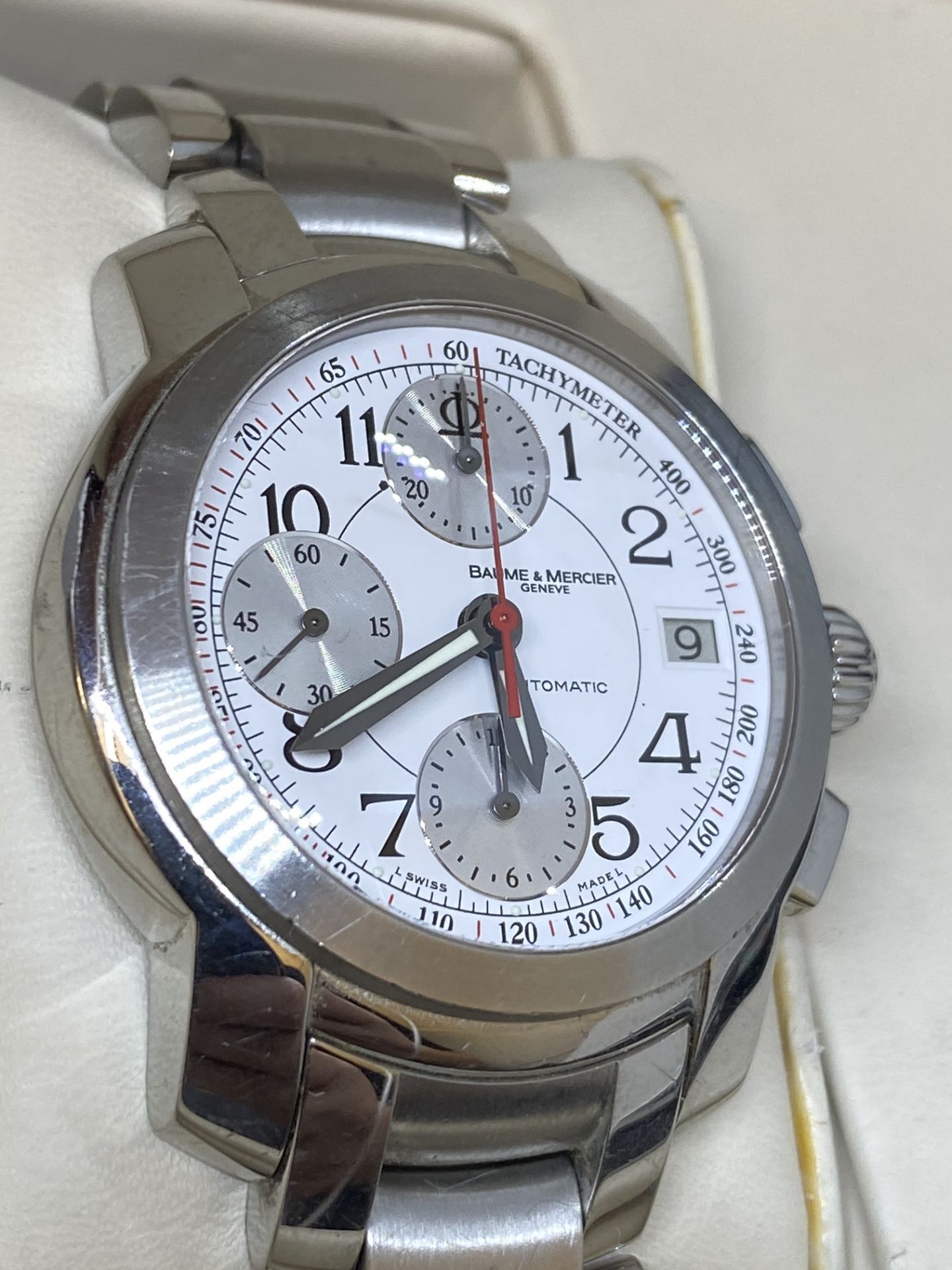 BAUME & MERCIER AUTOMATIC STAINLESS STEEL CHRONO WATCH