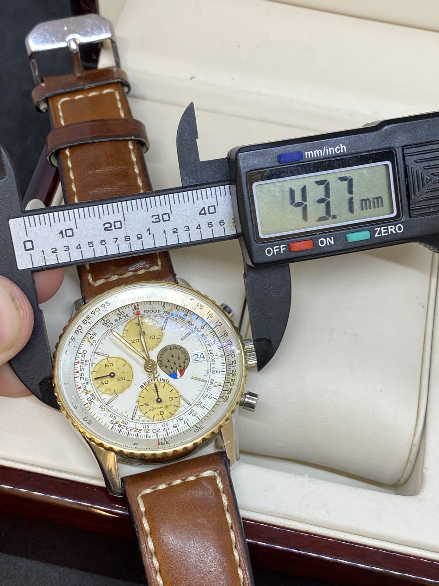 BREITLING CHRONO WATCH GOLD & STEEL NAVITIMER WATCH - Image 11 of 11