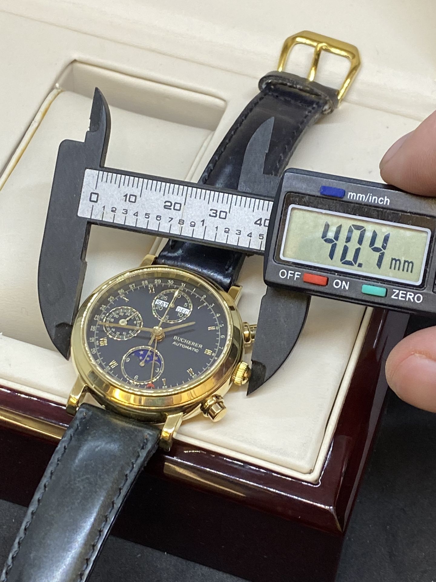 18ct GOLD BUCHERER AUTOMATIC CHRONOGRAPH WATCH - Image 12 of 12