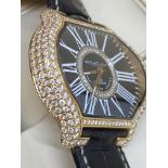 DE LA COUR GENEVE CITY ATTITUDE 18ct GOLD & DIAMOND SET WATCH