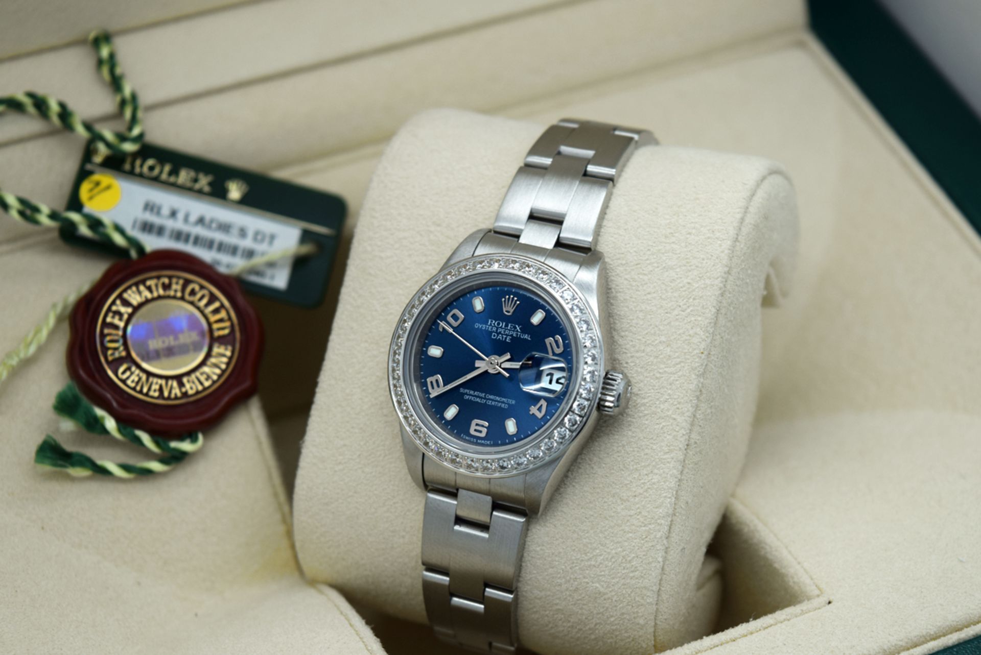 Rolex Ladies Date - 26mm - Stainless Steel with Navy Dial & Custom Bezel - Image 6 of 9