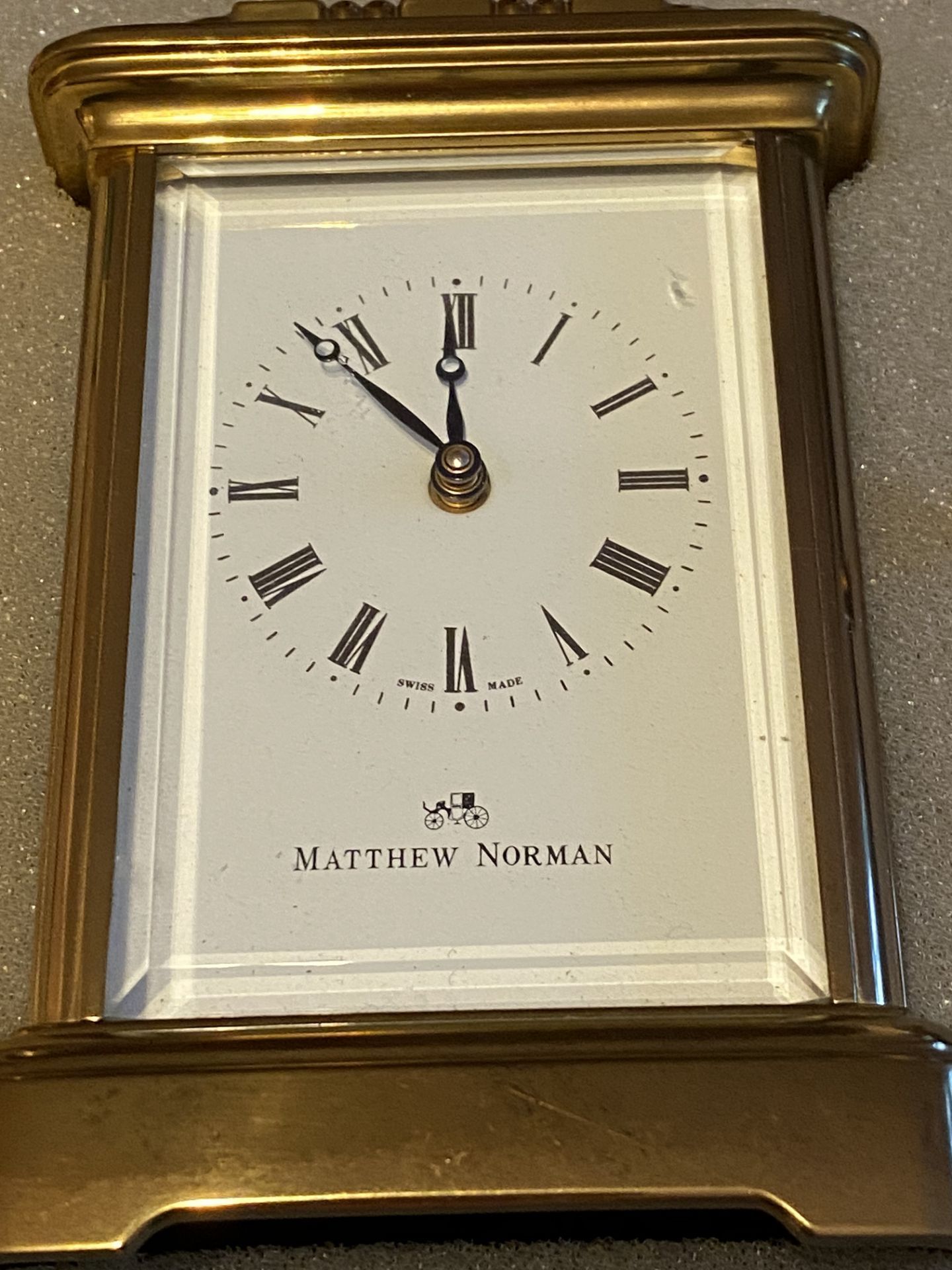 FINE MATTHEW NORMAN CARRIAGE CLOCK WITH BOX & PAPERS - NEEDS ATTENTION - Image 6 of 9