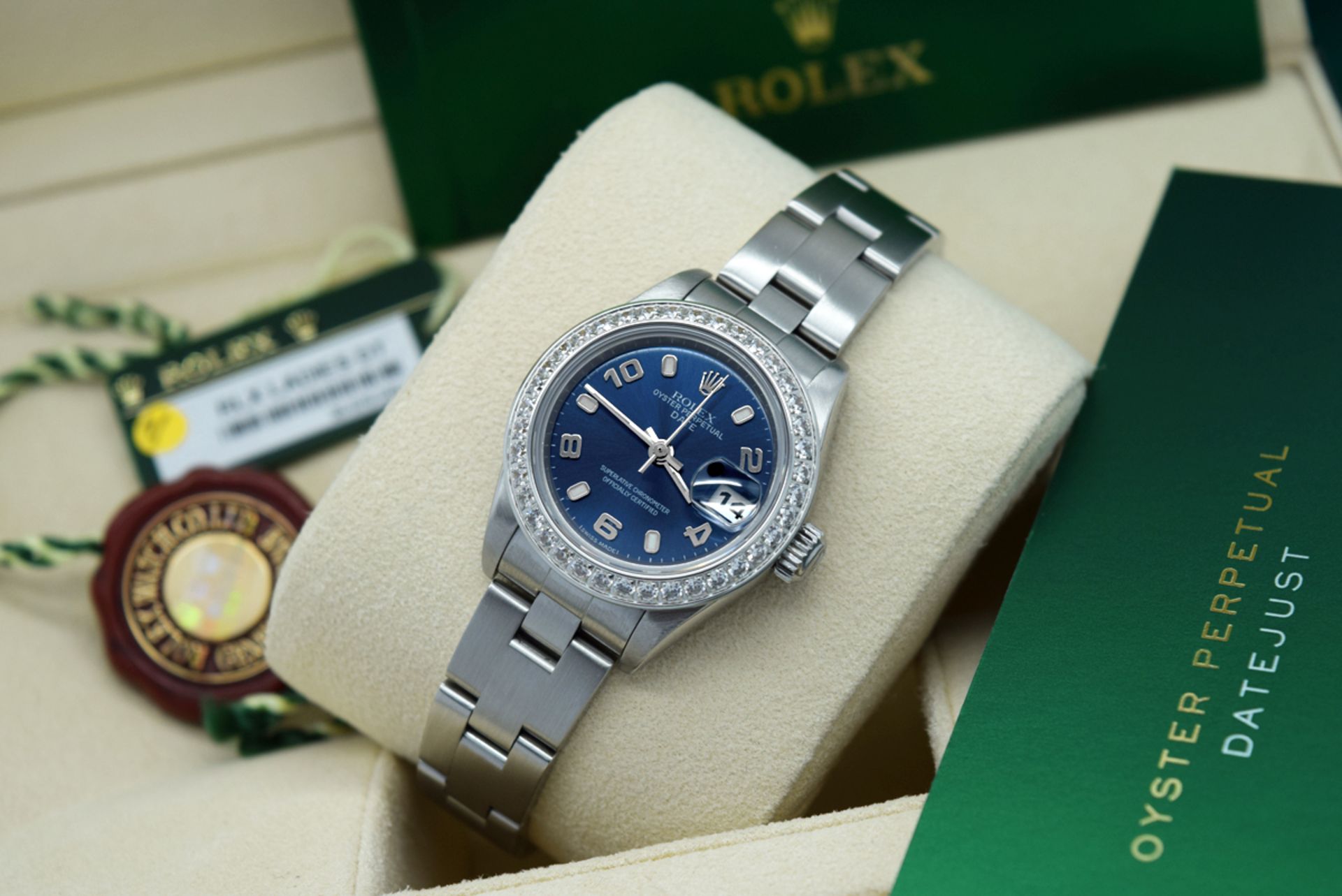 Rolex Ladies Date - 26mm - Stainless Steel with Navy Dial & Custom Bezel - Image 7 of 9