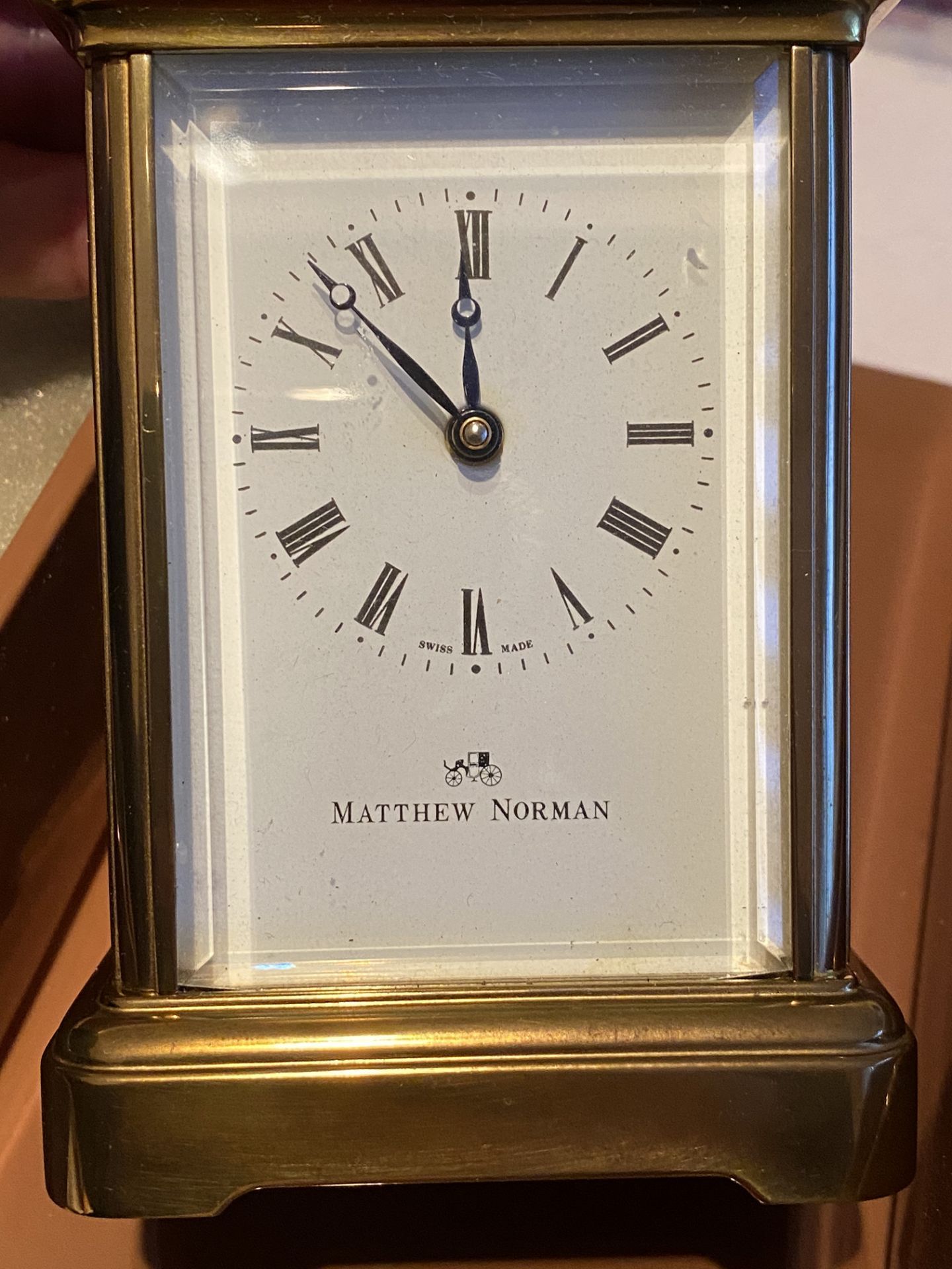 FINE MATTHEW NORMAN CARRIAGE CLOCK WITH BOX & PAPERS - NEEDS ATTENTION - Image 9 of 9