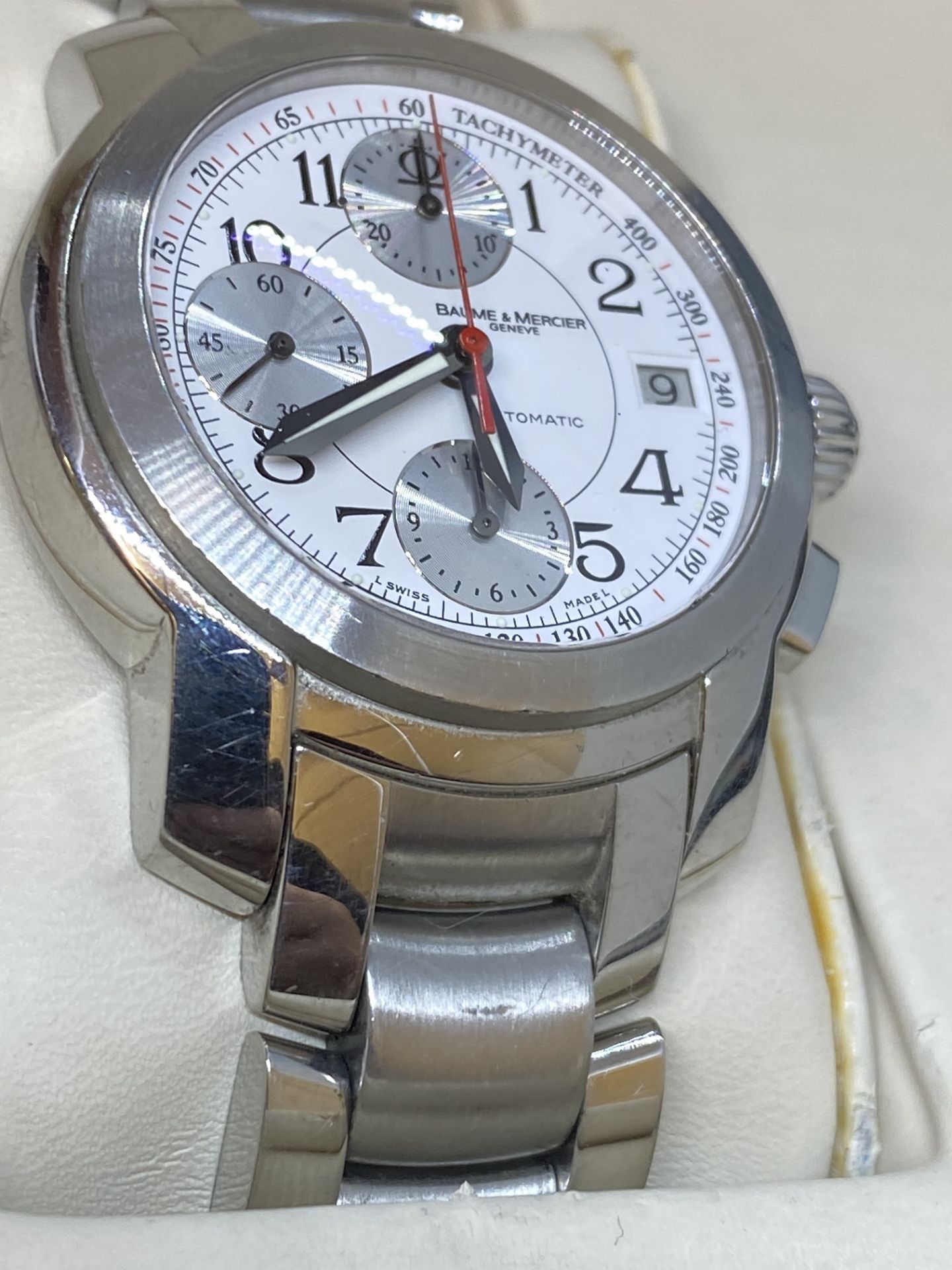 BAUME & MERCIER AUTOMATIC STAINLESS STEEL CHRONO WATCH - Image 3 of 8