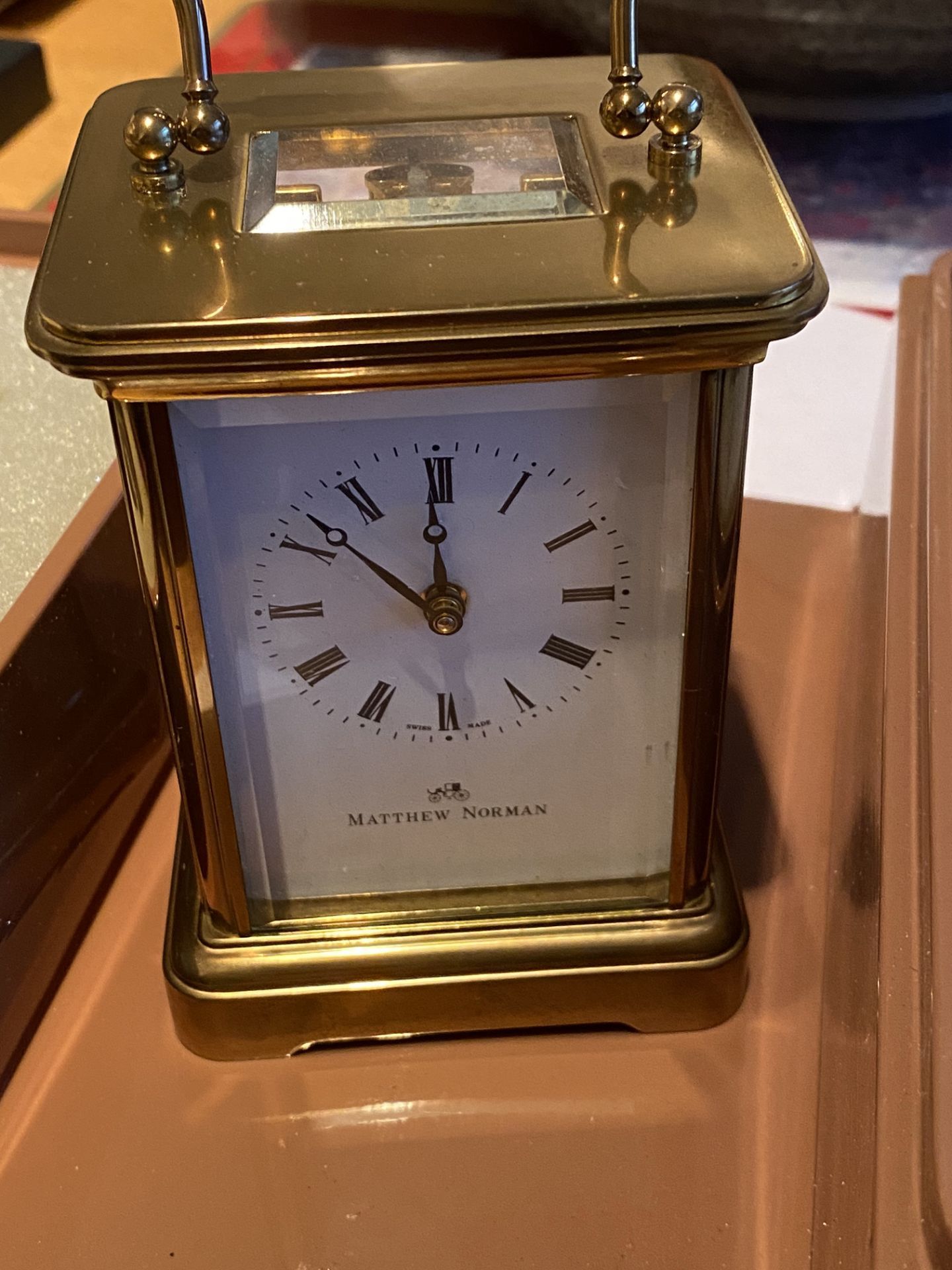 FINE MATTHEW NORMAN CARRIAGE CLOCK WITH BOX & PAPERS - NEEDS ATTENTION