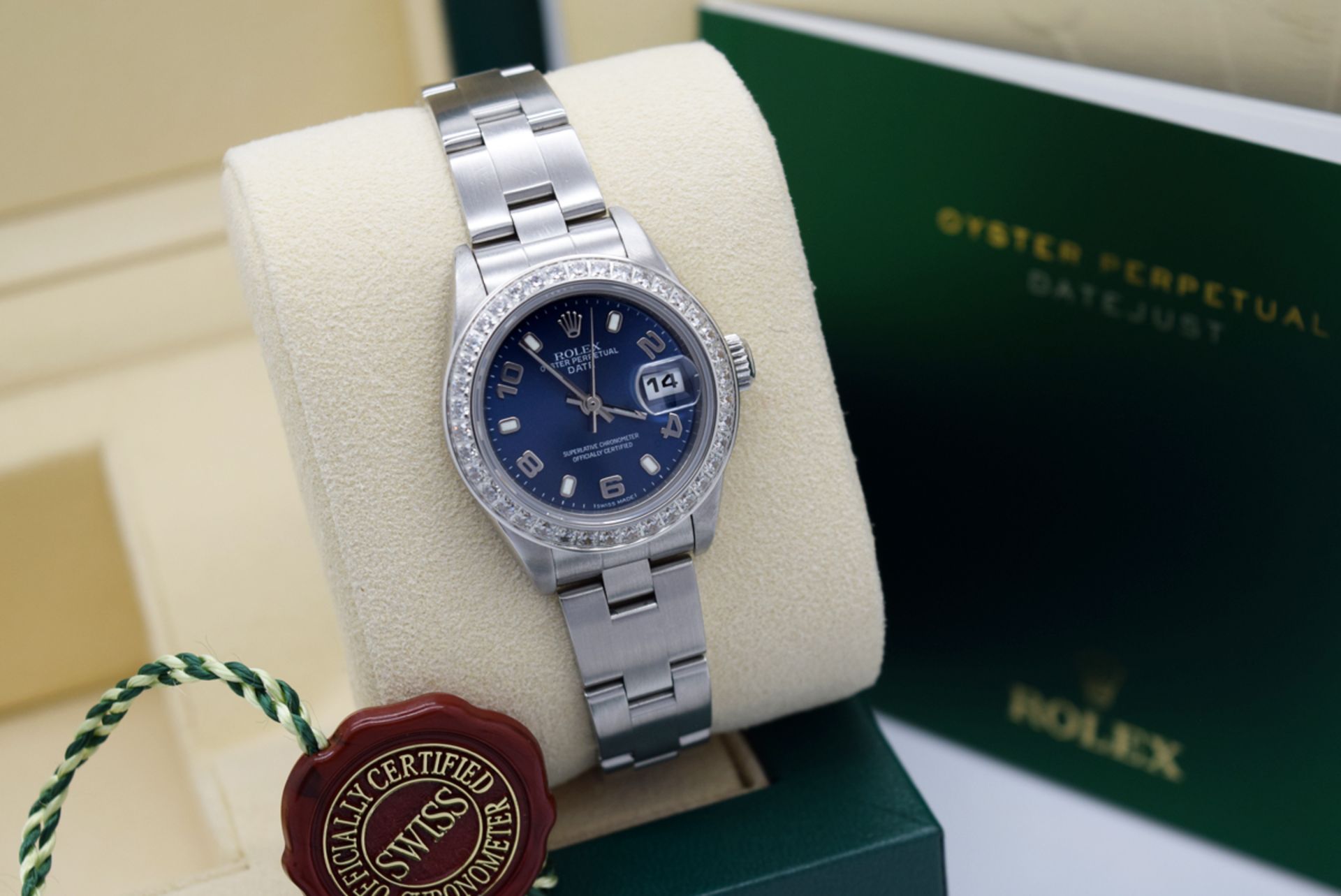Rolex Ladies Date - 26mm - Stainless Steel with Navy Dial & Custom Bezel - Image 8 of 9