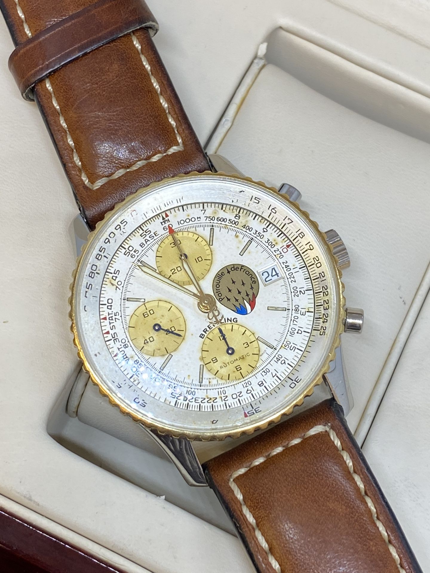 BREITLING CHRONO WATCH GOLD & STEEL NAVITIMER WATCH