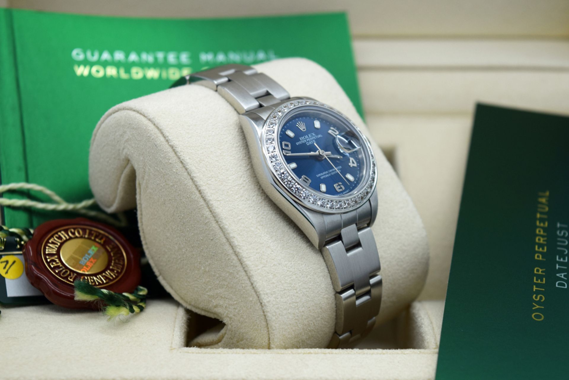 Rolex Ladies Date - 26mm - Stainless Steel with Navy Dial & Custom Bezel - Image 5 of 9