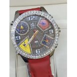 JACOB & CO 5 TIME ZONE DIAMOND SET WATCH 50mm