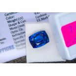 BLUE STONE WITH CARD MARKED SAPPHIRE