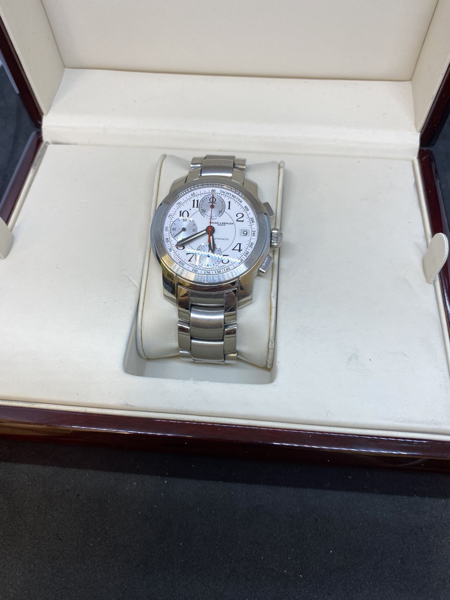BAUME & MERCIER AUTOMATIC STAINLESS STEEL CHRONO WATCH - Image 2 of 8