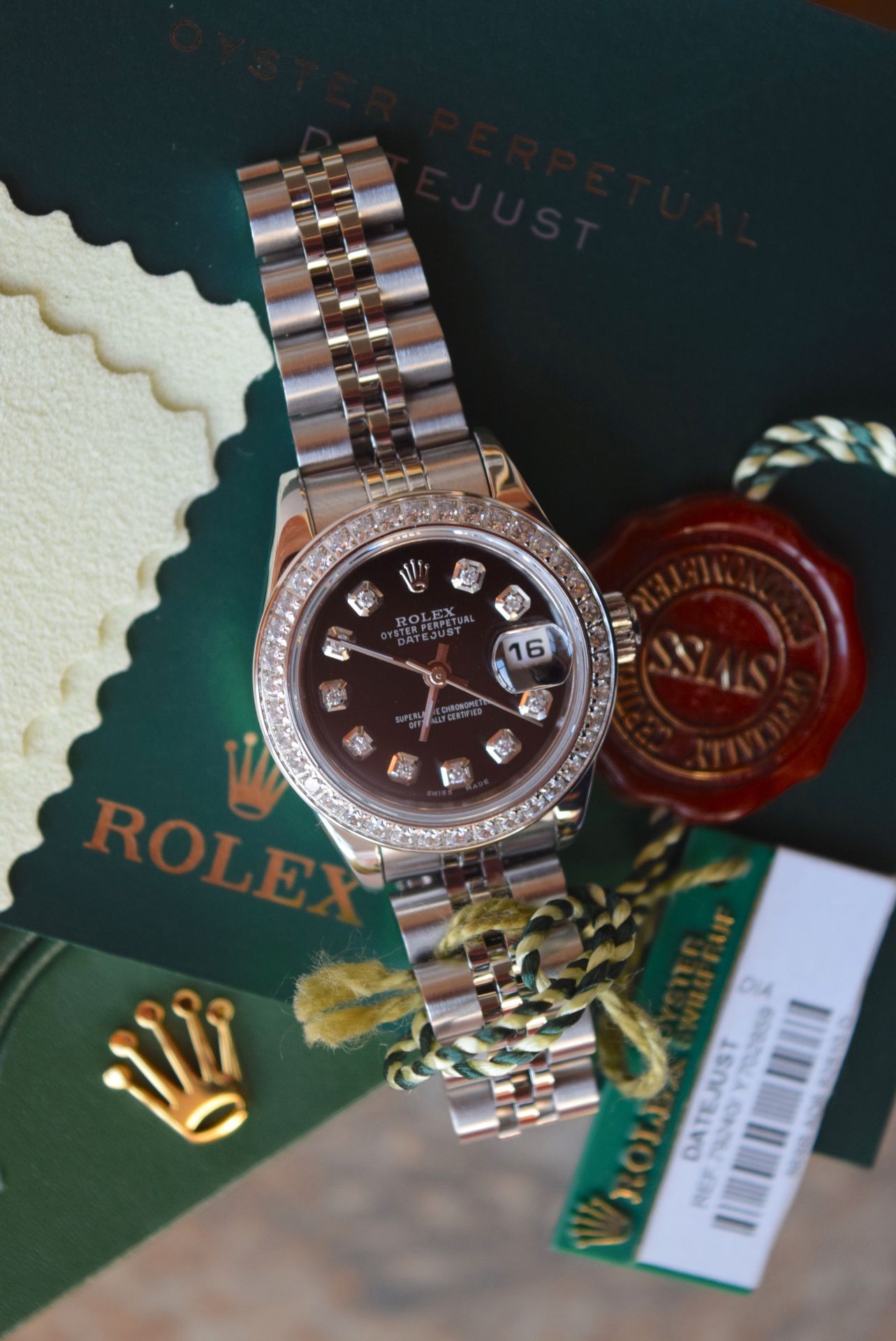 Rolex Datejust Stainless Steel - Black Diamond-set Dial