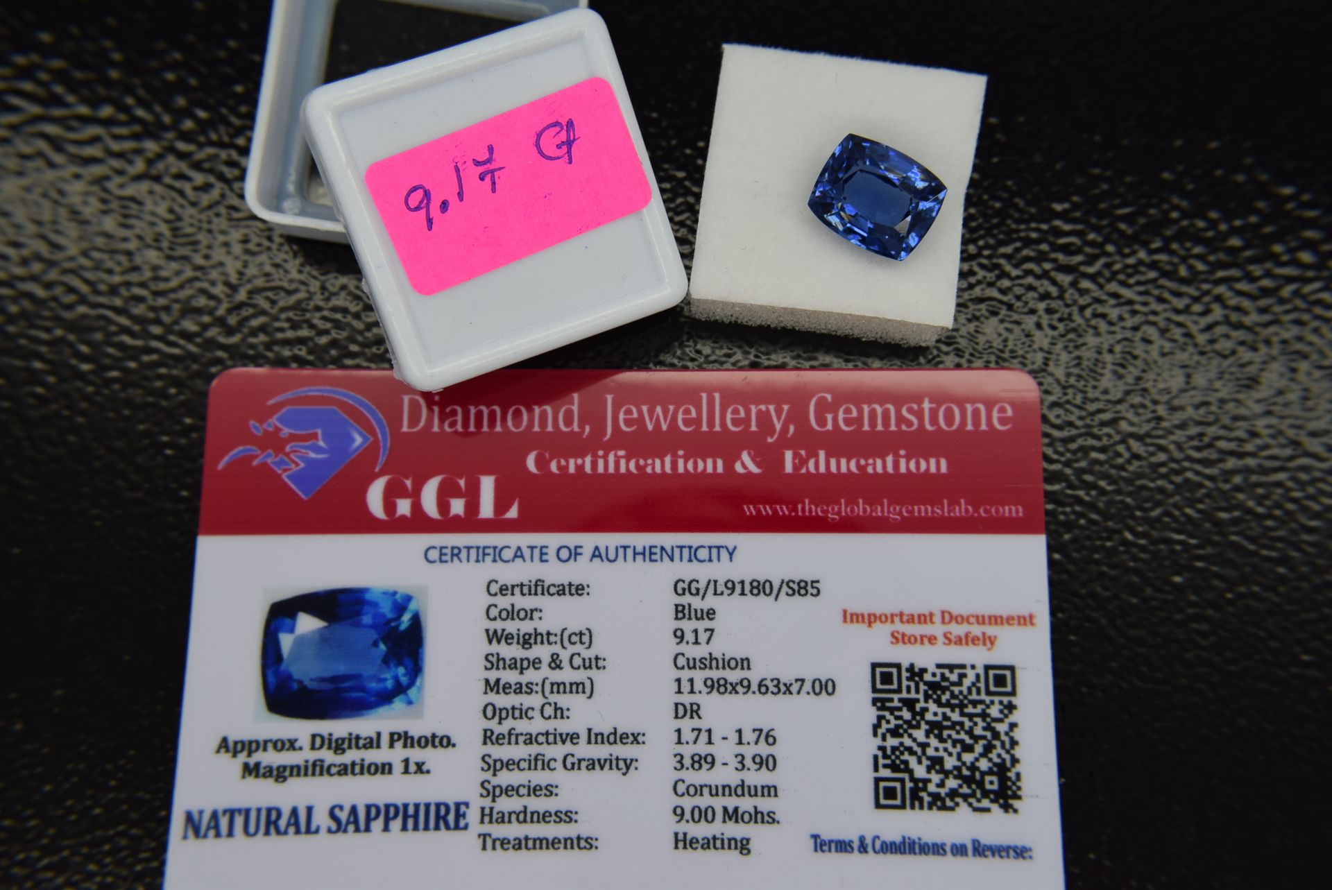 BLUE STONE WITH CARD MARKED SAPPHIRE - Image 2 of 2