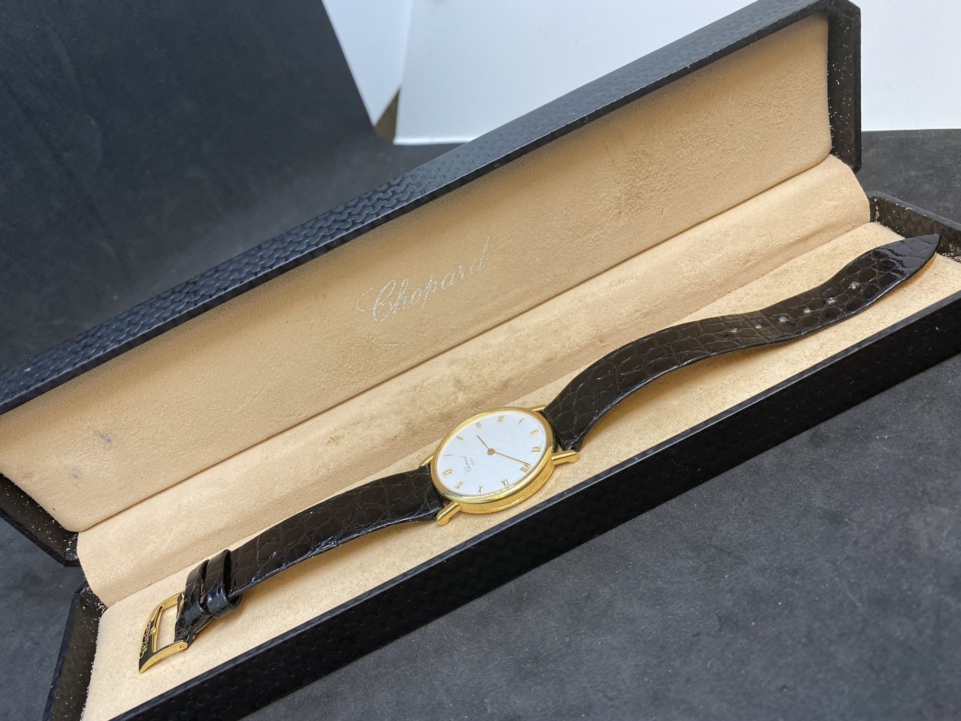18ct GOLD CHOPARD WATCH WITH CHOPARD WATCH BOX - Image 4 of 13