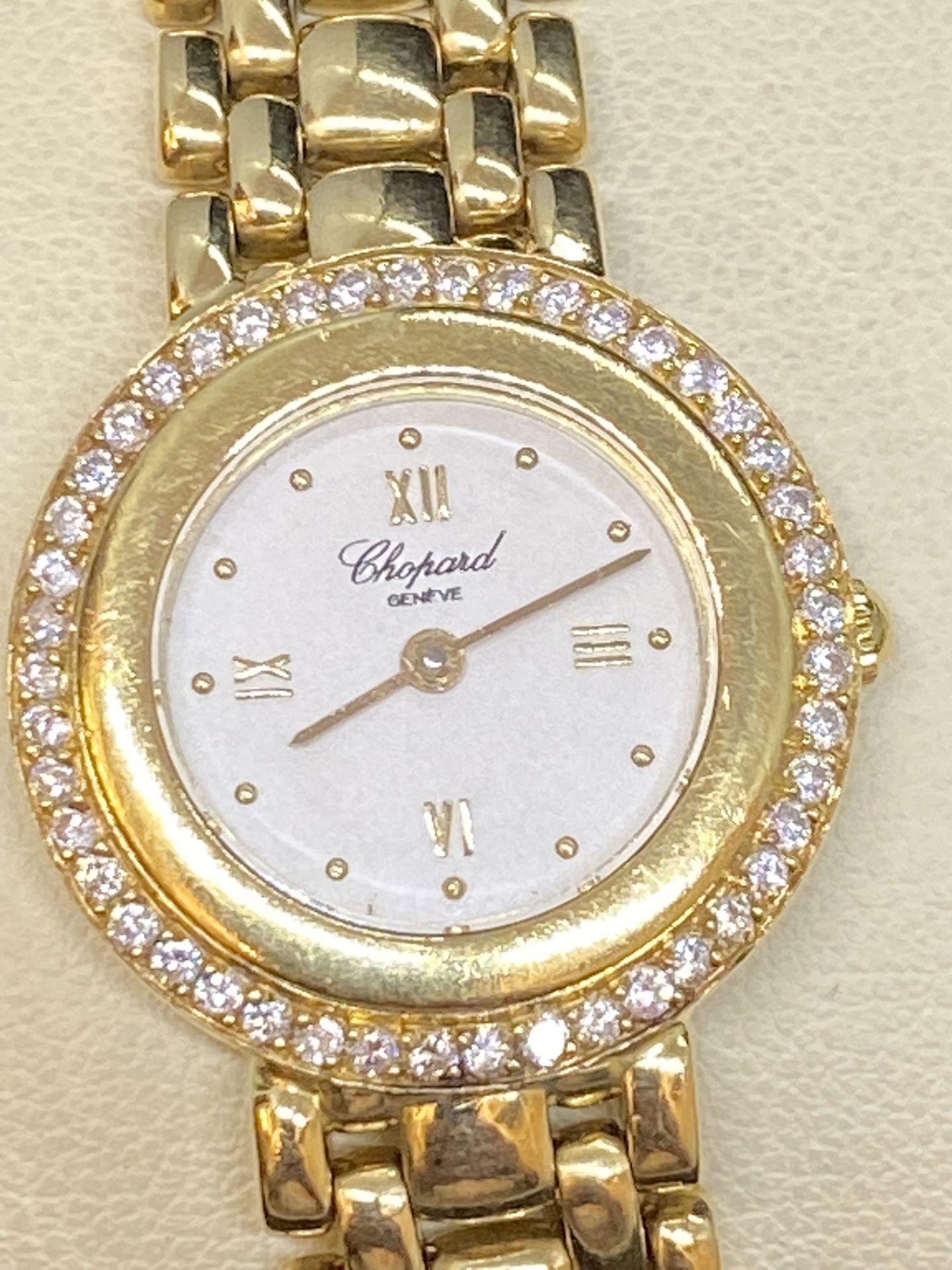 18ct GOLD & 0.70ct DIAMOND SET LADIES CHOPARD WATCH - 57 GRAMS