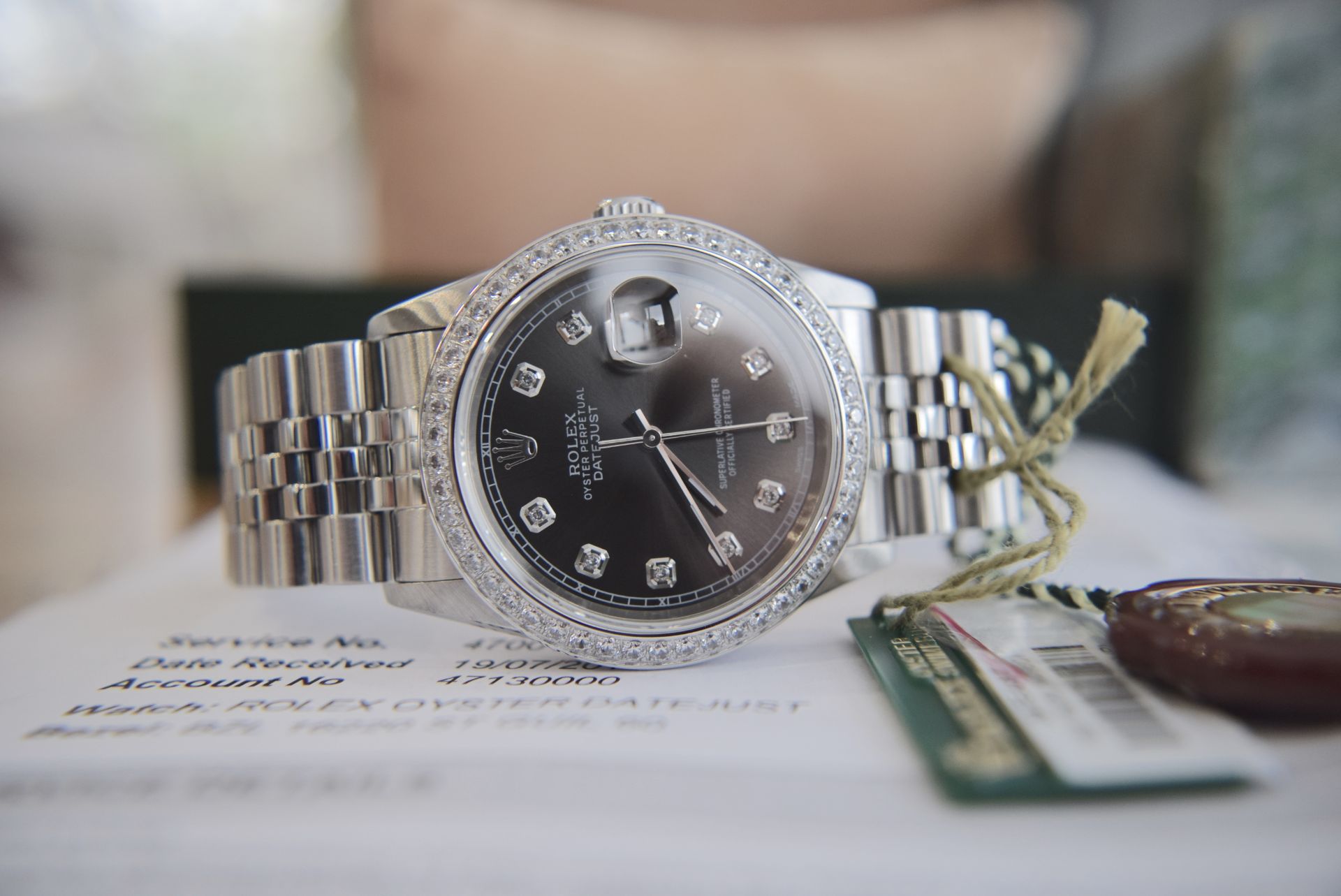 ROLEX STEEL DATEJUST 36' (GENTS) SLATE GREY DIAL - Image 3 of 12