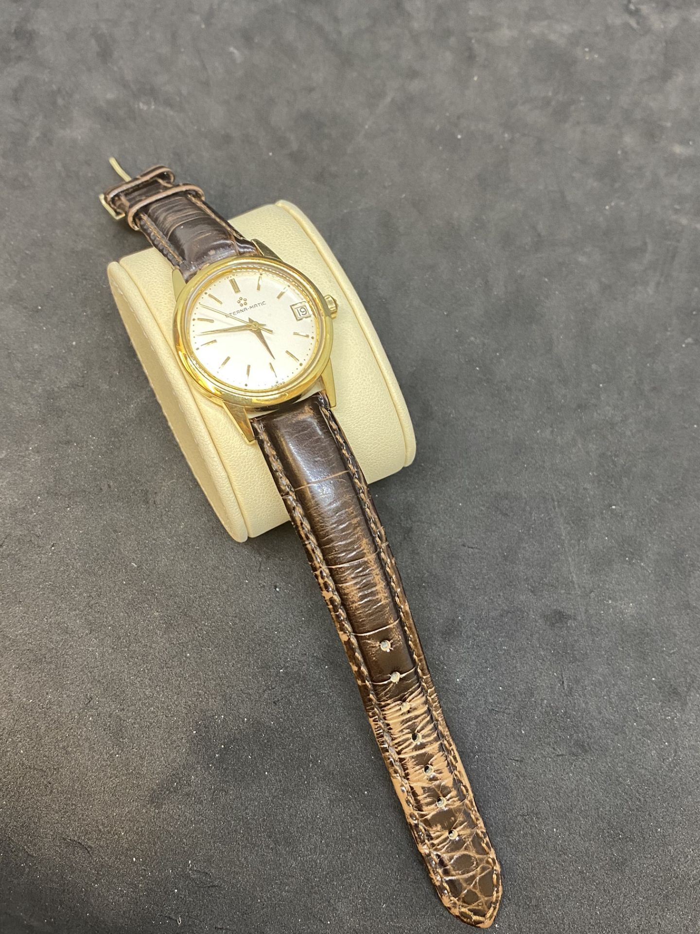 ETERNA MATIC VINTAGE 1950-60 18K GOLD WATCH - 44 GRAMS - Image 3 of 9