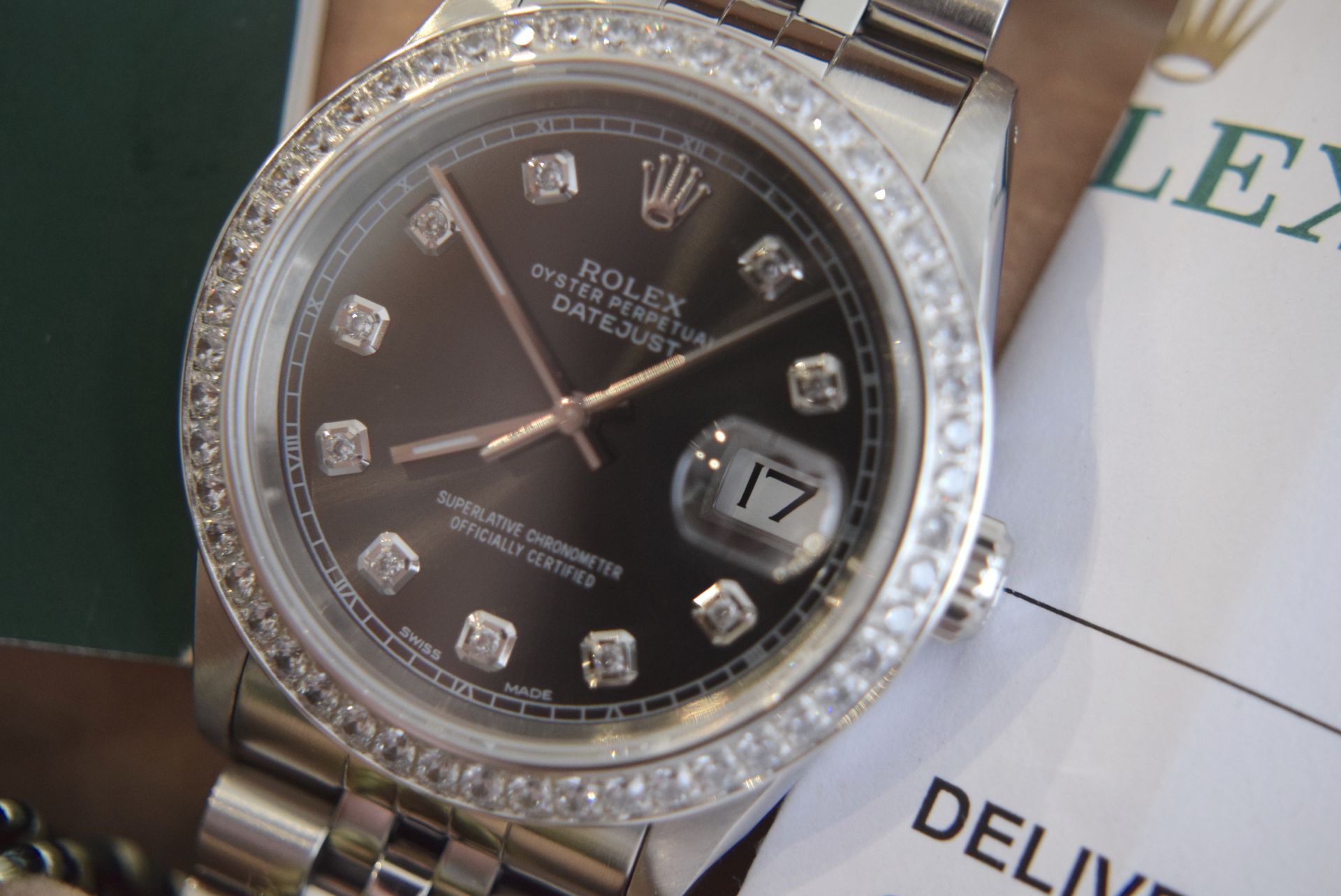 ROLEX STEEL DATEJUST 36' (GENTS) SLATE GREY DIAL - Image 12 of 12