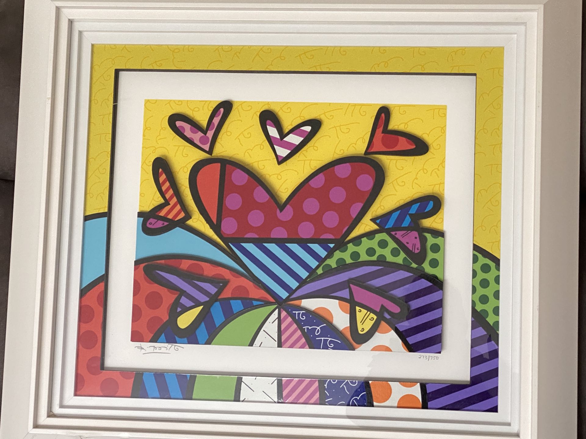 ROMERO BRITTO - I LOVE THIS LAND - MIXED MEDIA - 273/750 - SIGNED - Image 6 of 8