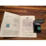 IMPRESSIVE 11.30ct EMERALD & 1.14ct E/F-SI DIAMOND PLATINUM RING WITH AGI VALUATION