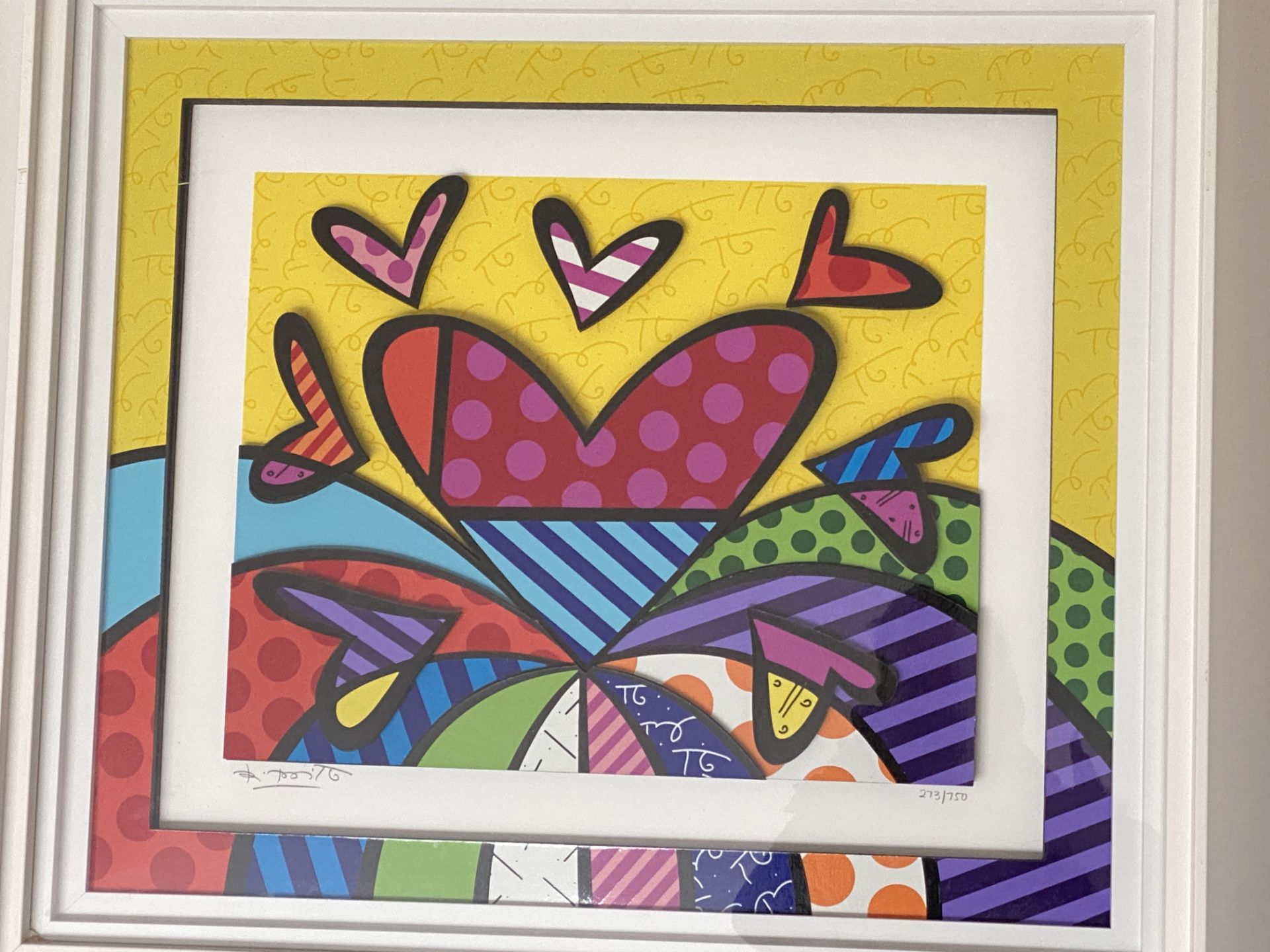 ROMERO BRITTO - I LOVE THIS LAND - MIXED MEDIA - 273/750 - SIGNED - Image 7 of 8