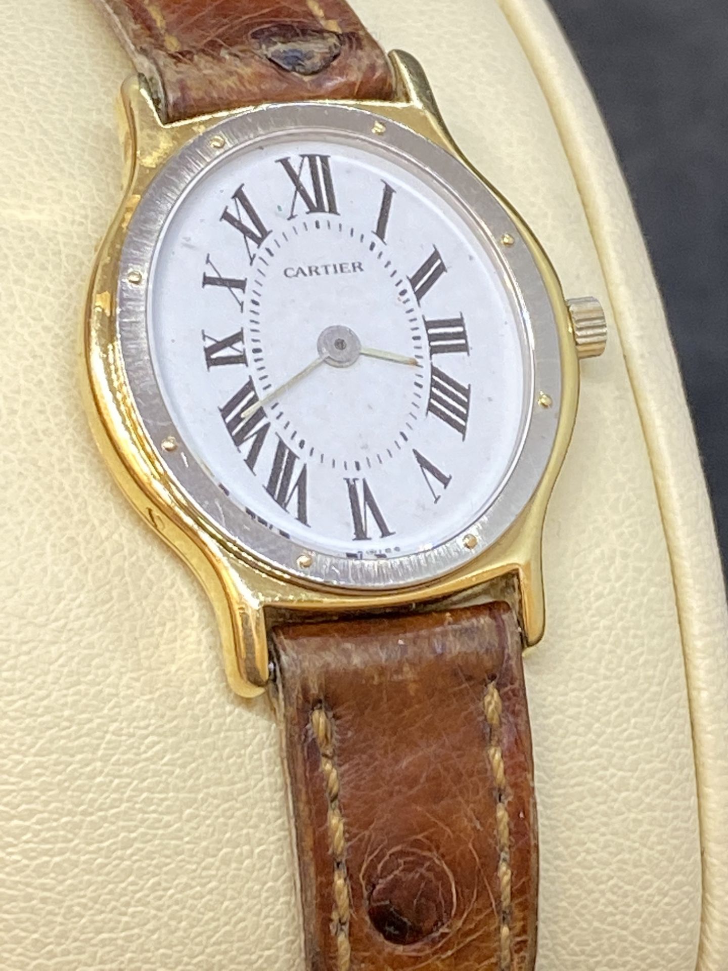 CARTIER WHITE & YELLOW 18ct GOLD WATCH - Image 3 of 9