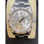 ROLEX OYSTER PERPETUAL DATE STAINLESS STEEL WATCH