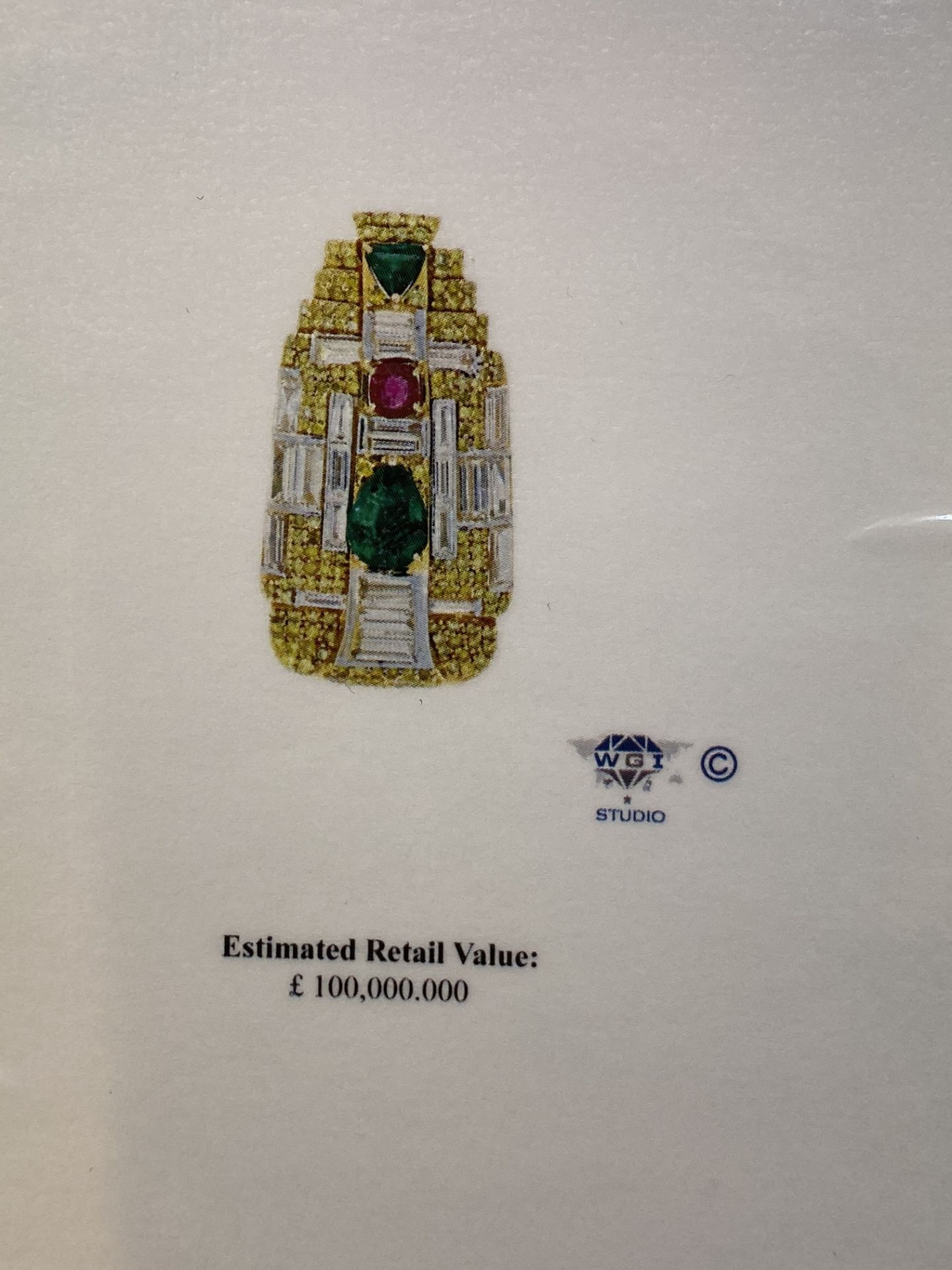 FINE DIAMOND, EMERALD & RUBY PENDANT WITH W.G.I £100,000 VALUATION - 30.9 GRAMS ** MUST SEE ** - Image 12 of 25
