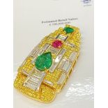 FINE DIAMOND, EMERALD & RUBY PENDANT WITH W.G.I £100,000 VALUATION - 30.9 GRAMS ** MUST SEE **