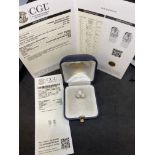 CERTIFICATED 2.14ct DIAMOND EARRINGS (1.07ct PER EARRING) H COLOUR & SI1