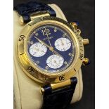 CARTIER YELLOW 18ct GOLD PASHA CHRONOGRAPH WATCH