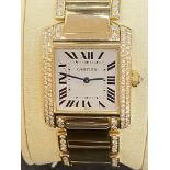 18ct GOLD DIAMOND SET CARTIER WATCH