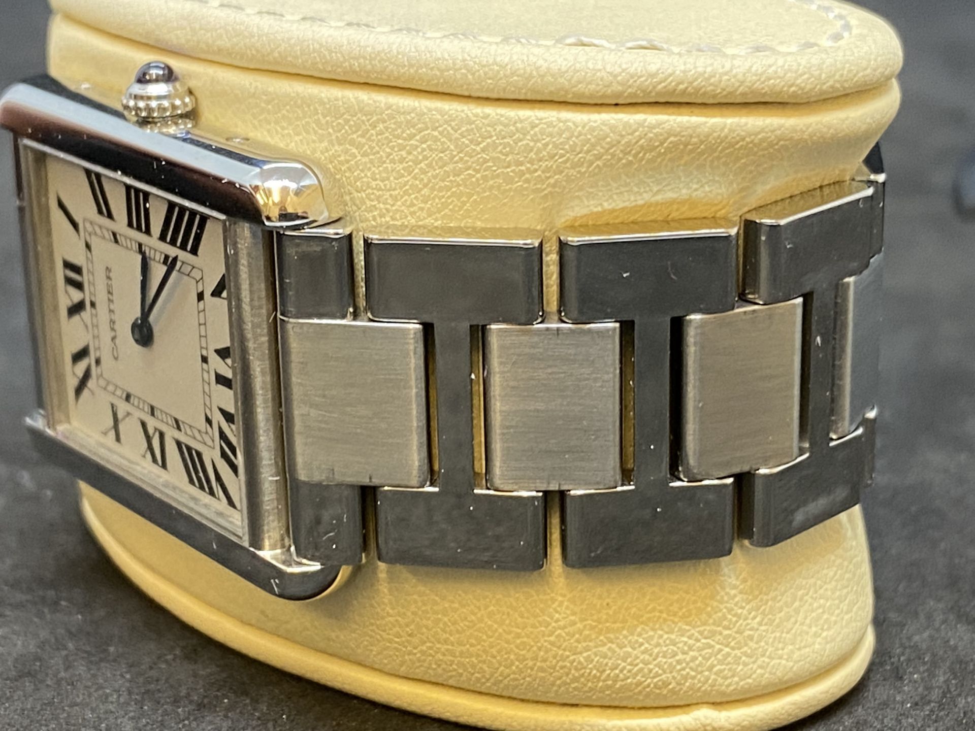 CARTIER TANK STAINLESS STEEL WATCH - Image 6 of 8