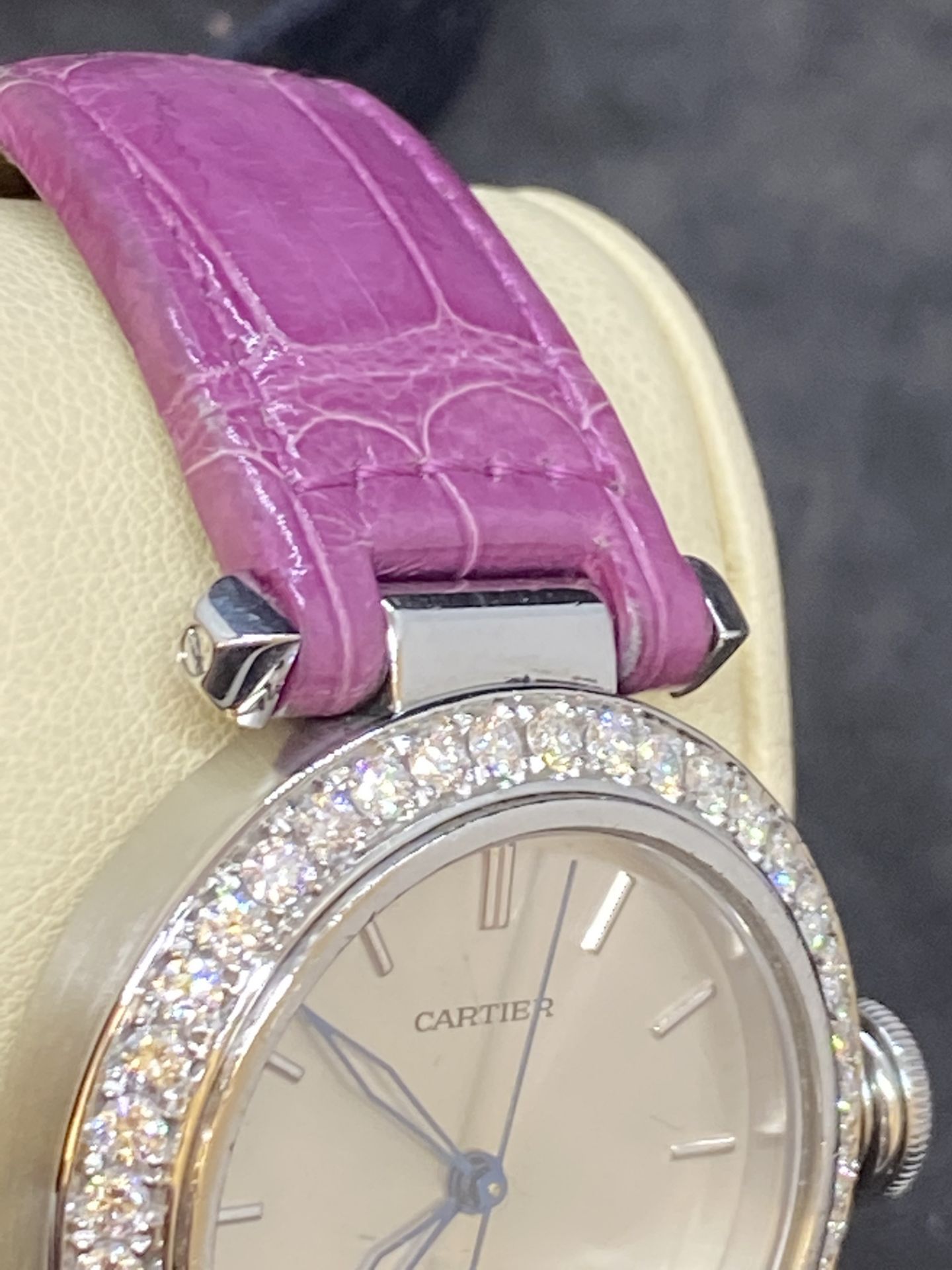 CARTIER PASHA DIAMOND SET STAINLESS STEEL WATCH - Image 6 of 12