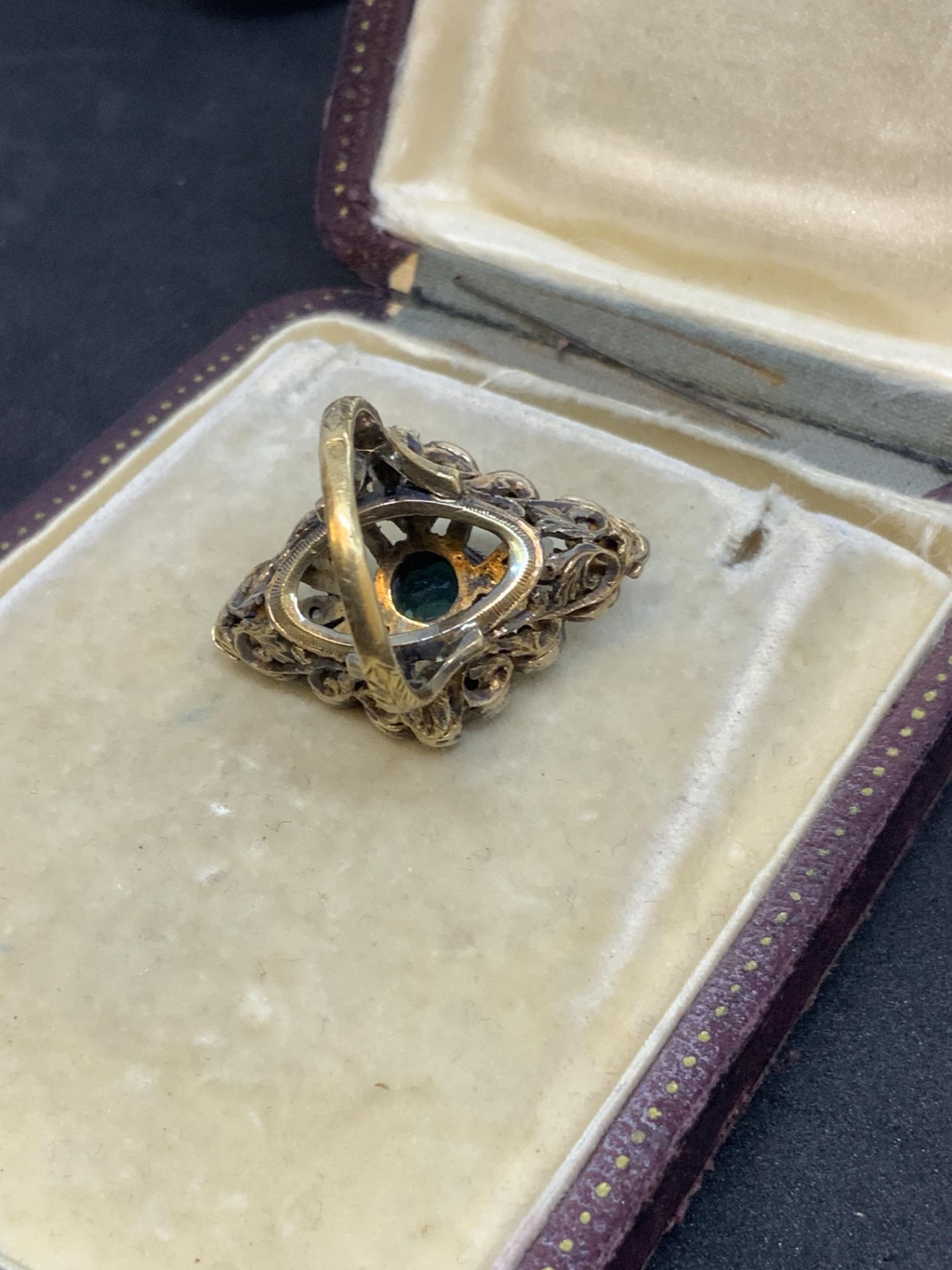 ANTIQUE GOLD & SILVER ROSE DIAMOND SET RING - 11 GRAMS - Image 4 of 5