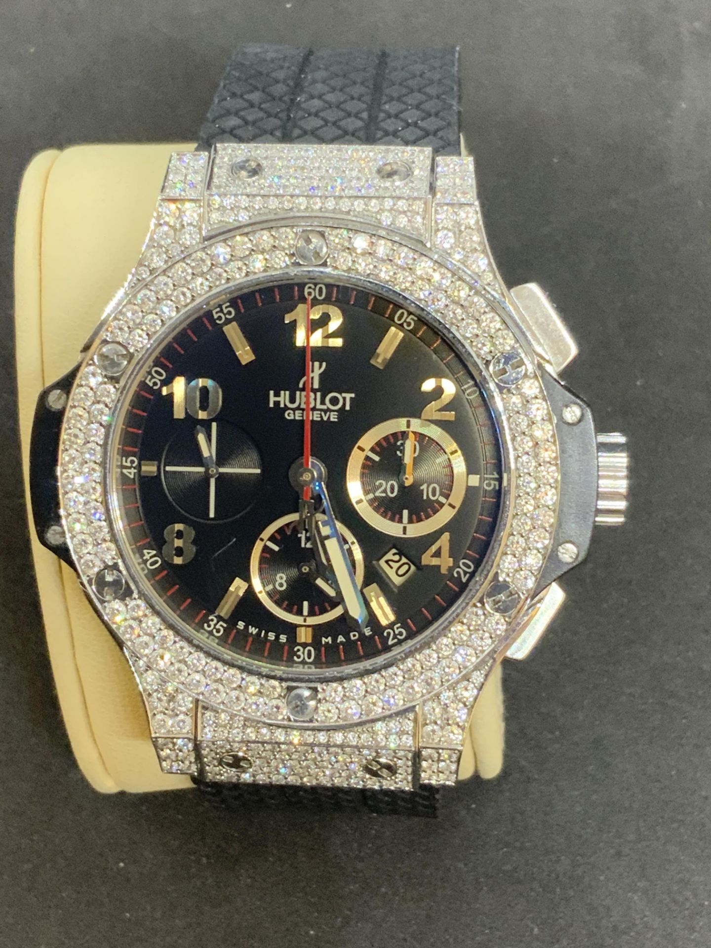 DIAMOND SET WATCH MARKED HUBLOT