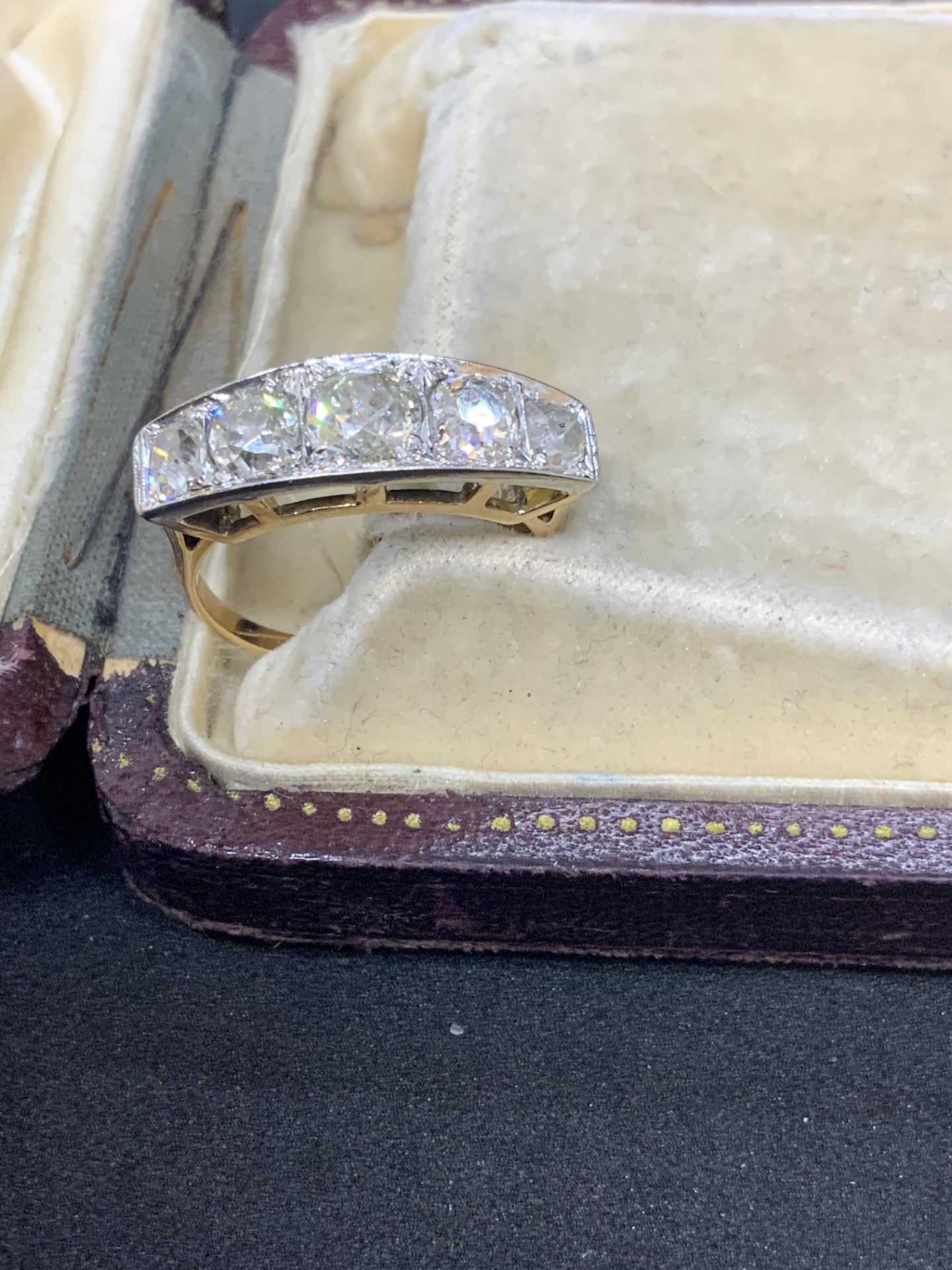 ANTIQUE 18ct GOLD 2.00ct APPROX 5 STONE DIAMOND RING - G-VS-VS2 - Image 11 of 11