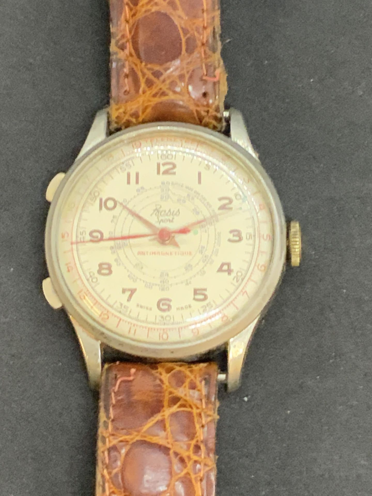 VINTAGE BASIS WATCH (STOPWATCH?) ANTIMAGNETIQUE- SWISS MADE DE-LUX