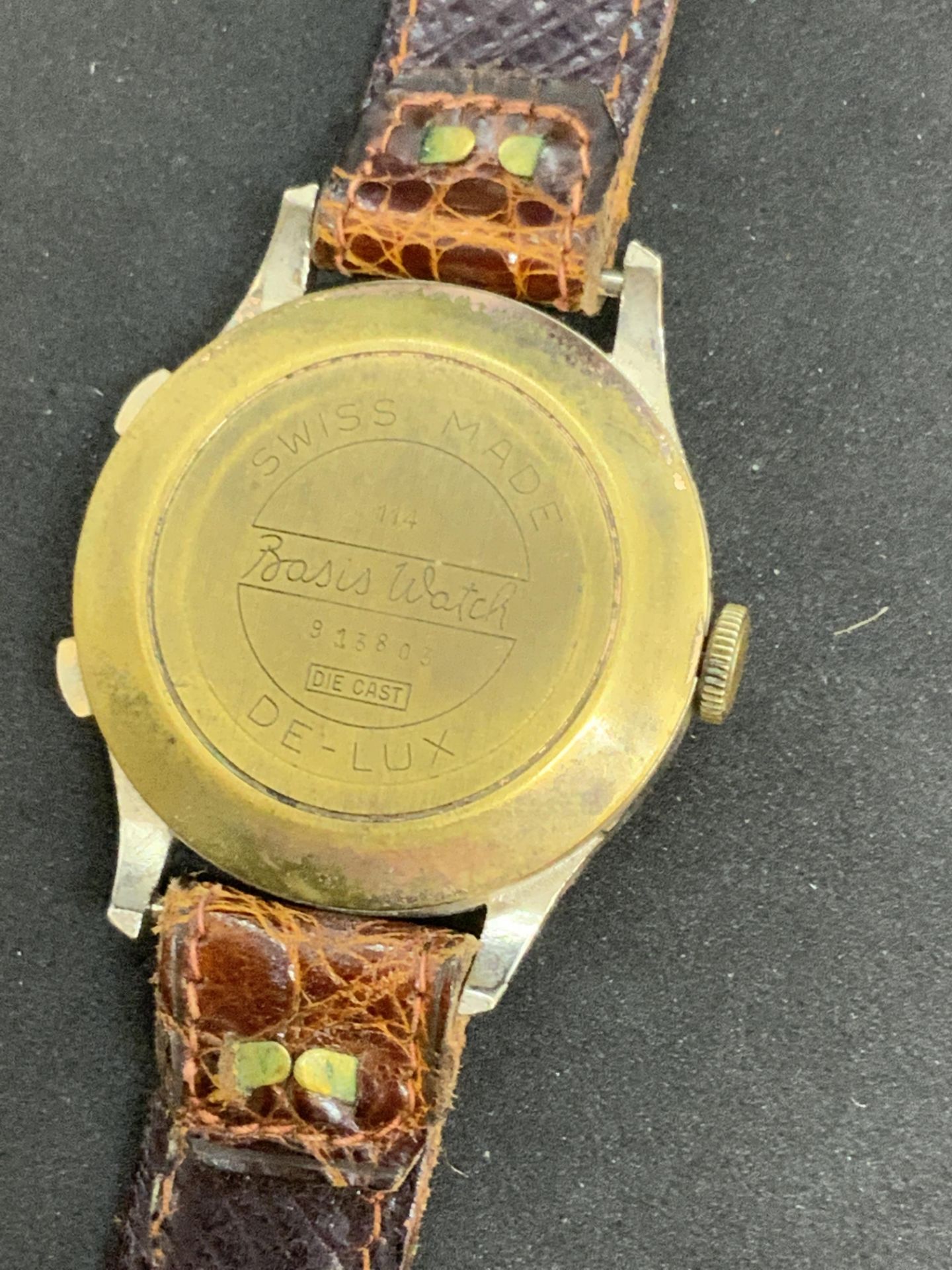 VINTAGE BASIS WATCH (STOPWATCH?) ANTIMAGNETIQUE- SWISS MADE DE-LUX - Image 2 of 8