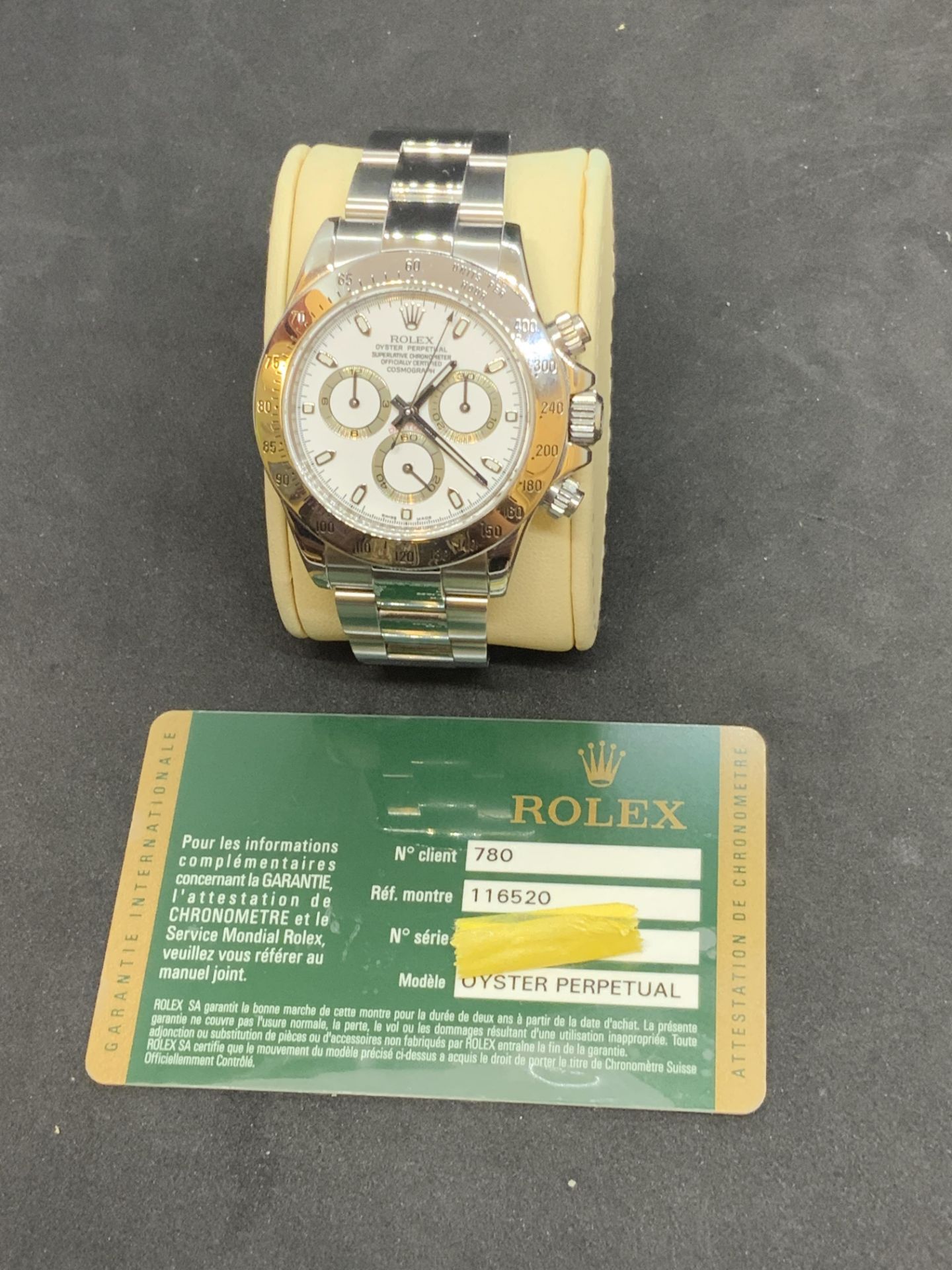 2008 ROLEX DAYTONA S/STEEL WITH ROLEX PAPERS 116520 - WHITE DIAL