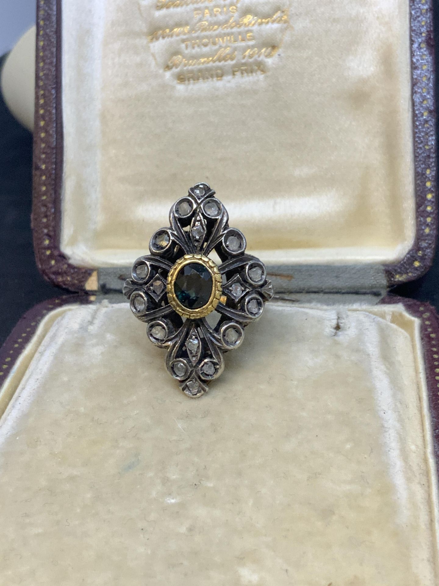 ANTIQUE GOLD & SILVER ROSE DIAMOND SET RING - 11 GRAMS - Image 3 of 5