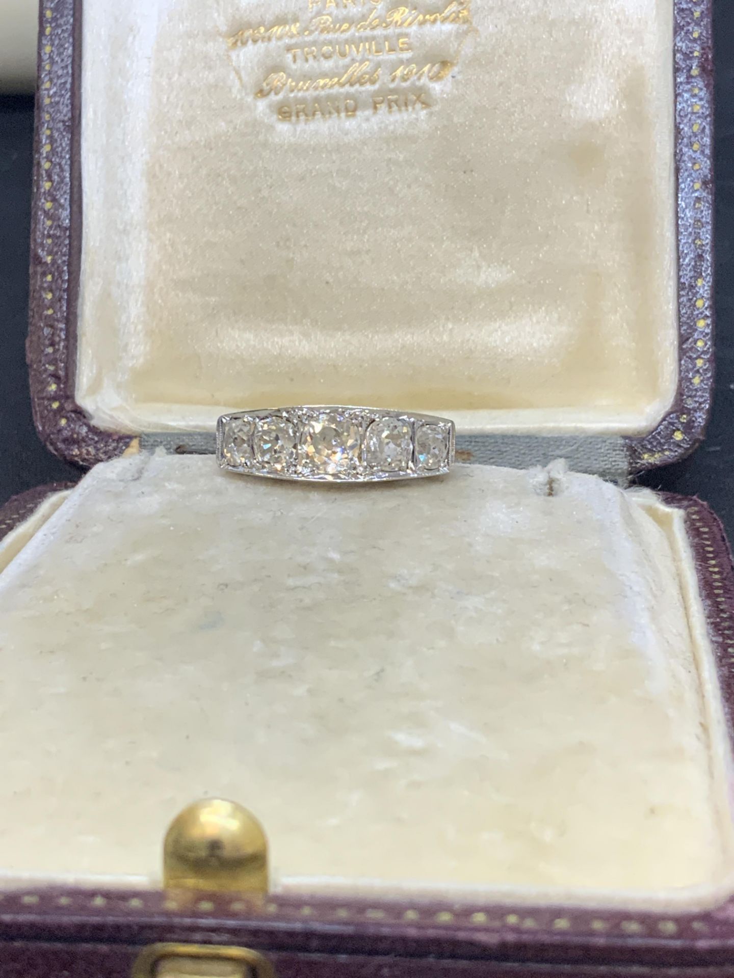 ANTIQUE 18ct GOLD 2.00ct APPROX 5 STONE DIAMOND RING - G-VS-VS2 - Image 10 of 11