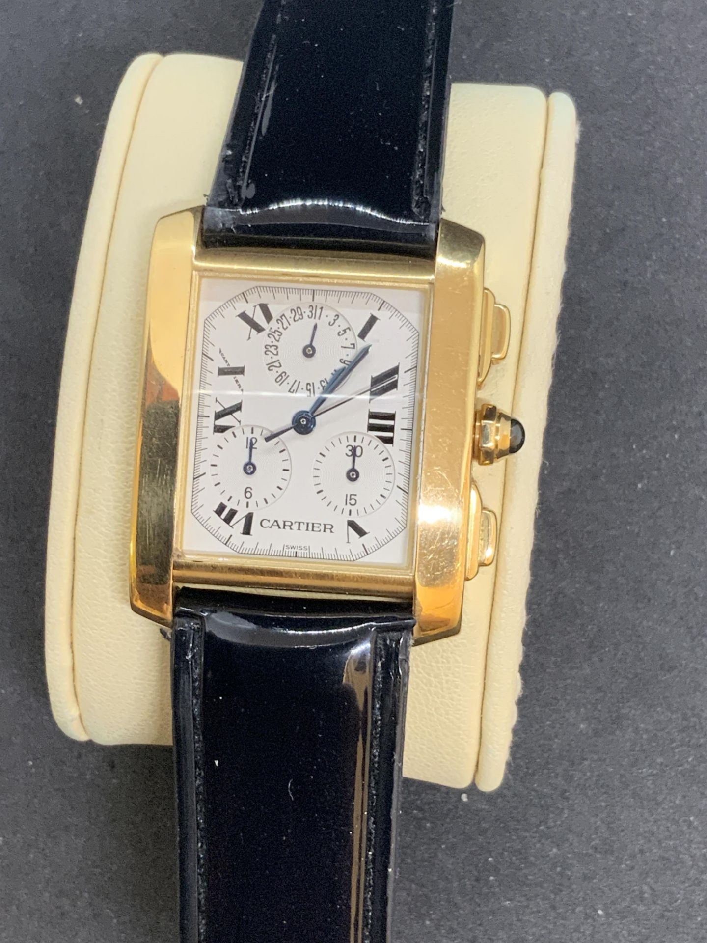 CARTIER TANK FRANCAISE CHRONOGRAPH CHRONOFLEX 18K YELLOW GOLD - Image 3 of 10