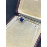 18ct GOLD 1.50ct BLUE SAPPHIRE & 1.00ct DIAMOND SET RING