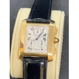 CARTIER TANK FRANCAISE CHRONOGRAPH CHRONOFLEX 18K YELLOW GOLD