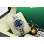 Rolex Ladies Datejust - Boxset and Authenticity Card - Stainless Steel with Navy Diamond Dial!