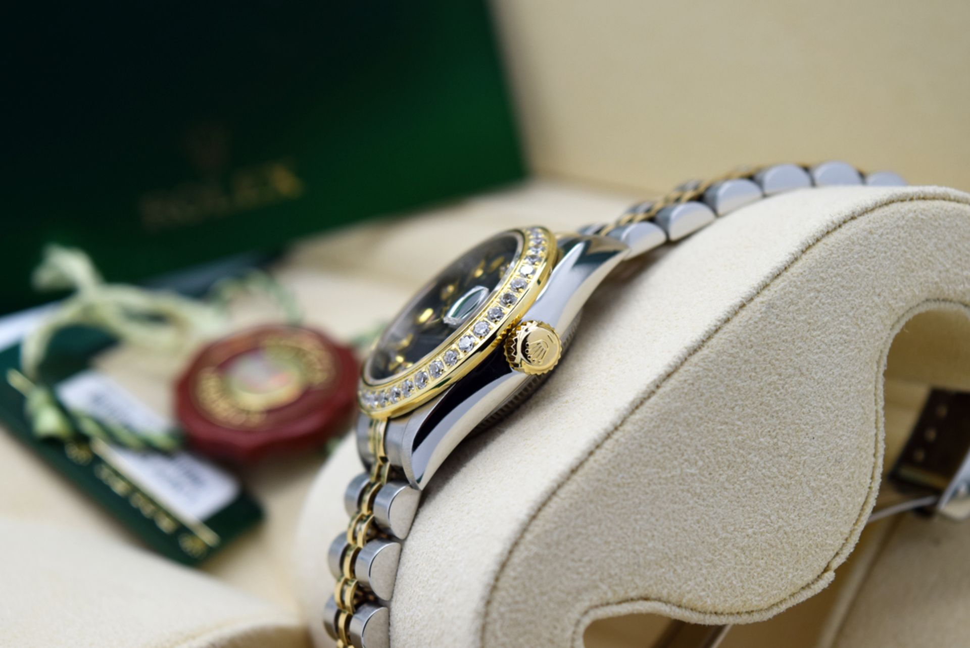 Rolex Lady Datejust - 18k Gold & Stainless Steel with Grey Diamond Dial! Service Receipts etc.! - Image 10 of 12